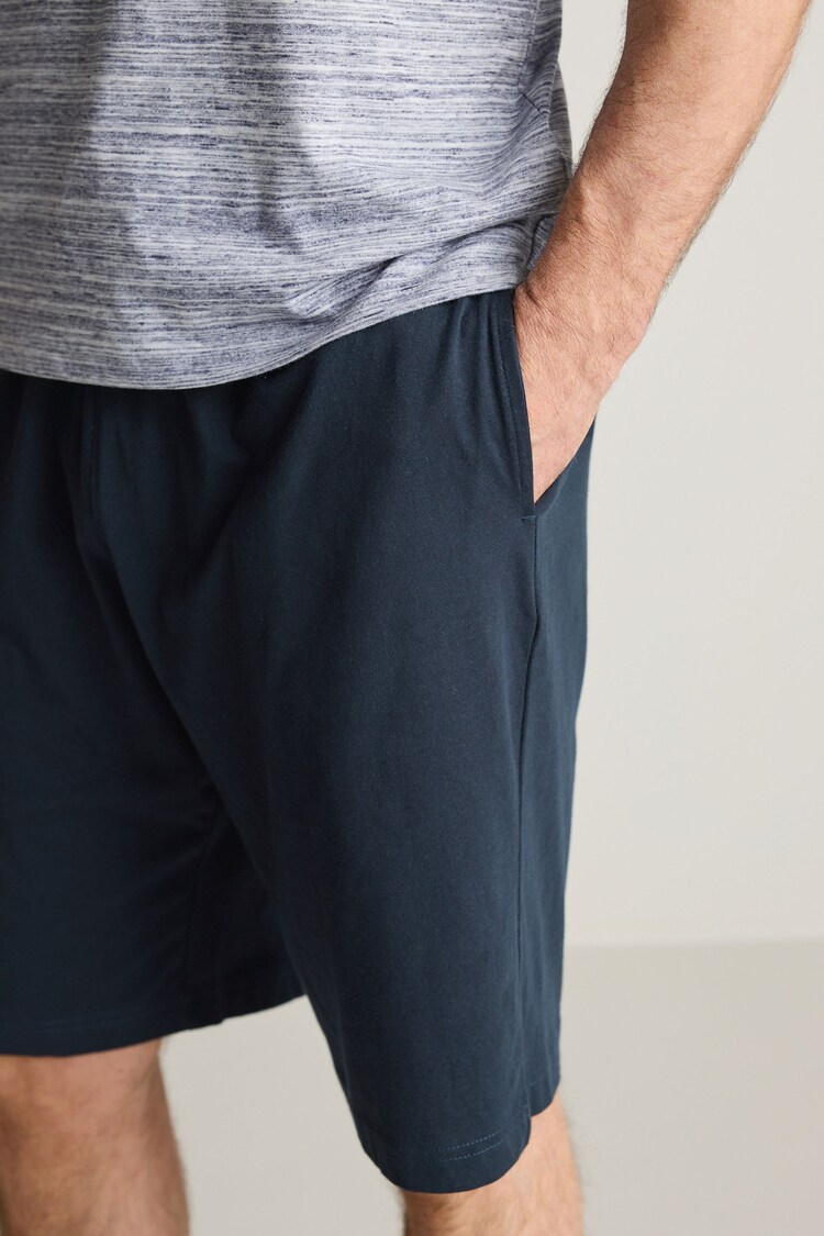 Stone/Blue Jersey Pyjama Shorts Set 2 Pack - Image 5 of 18