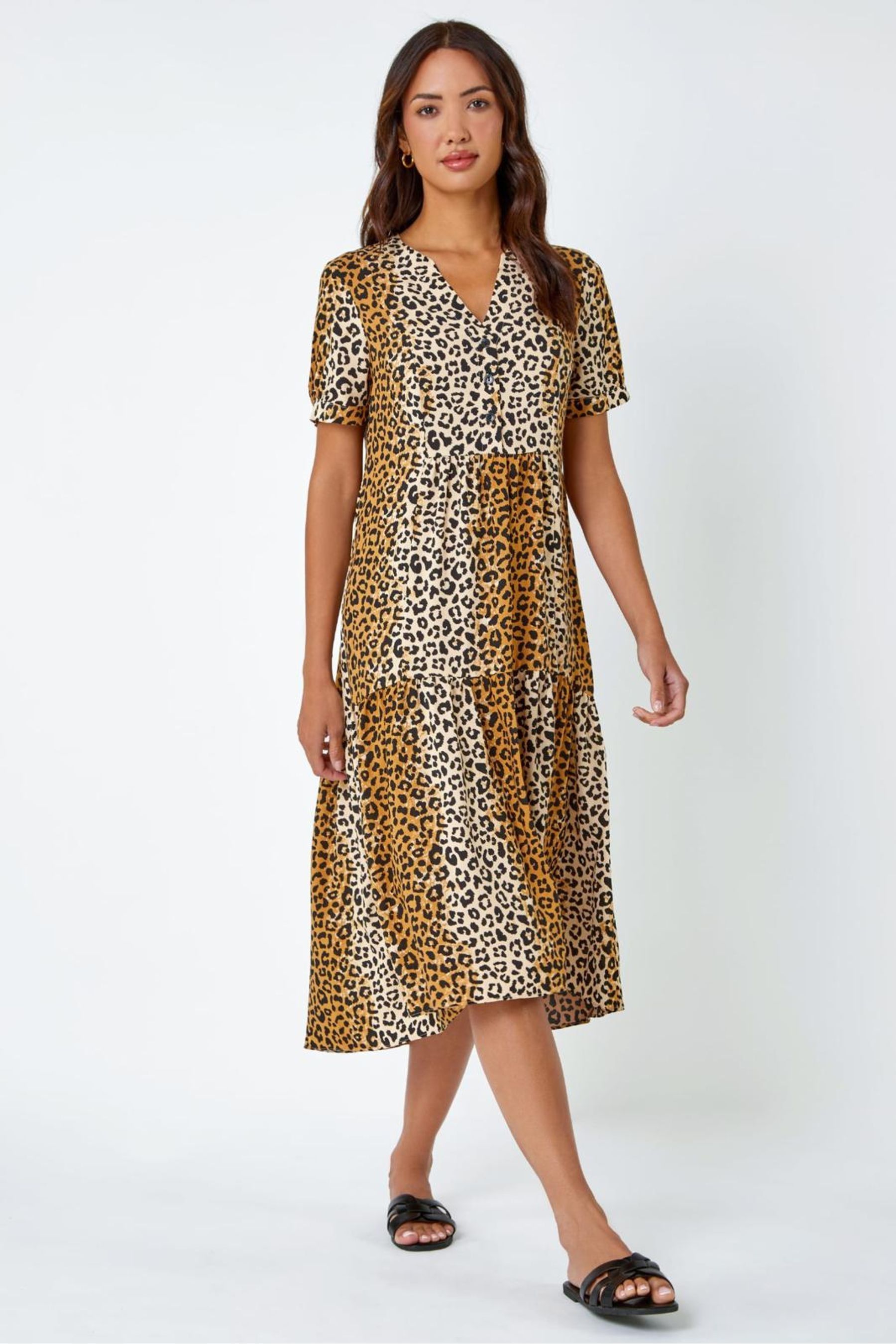 Roman animal print dress outlet