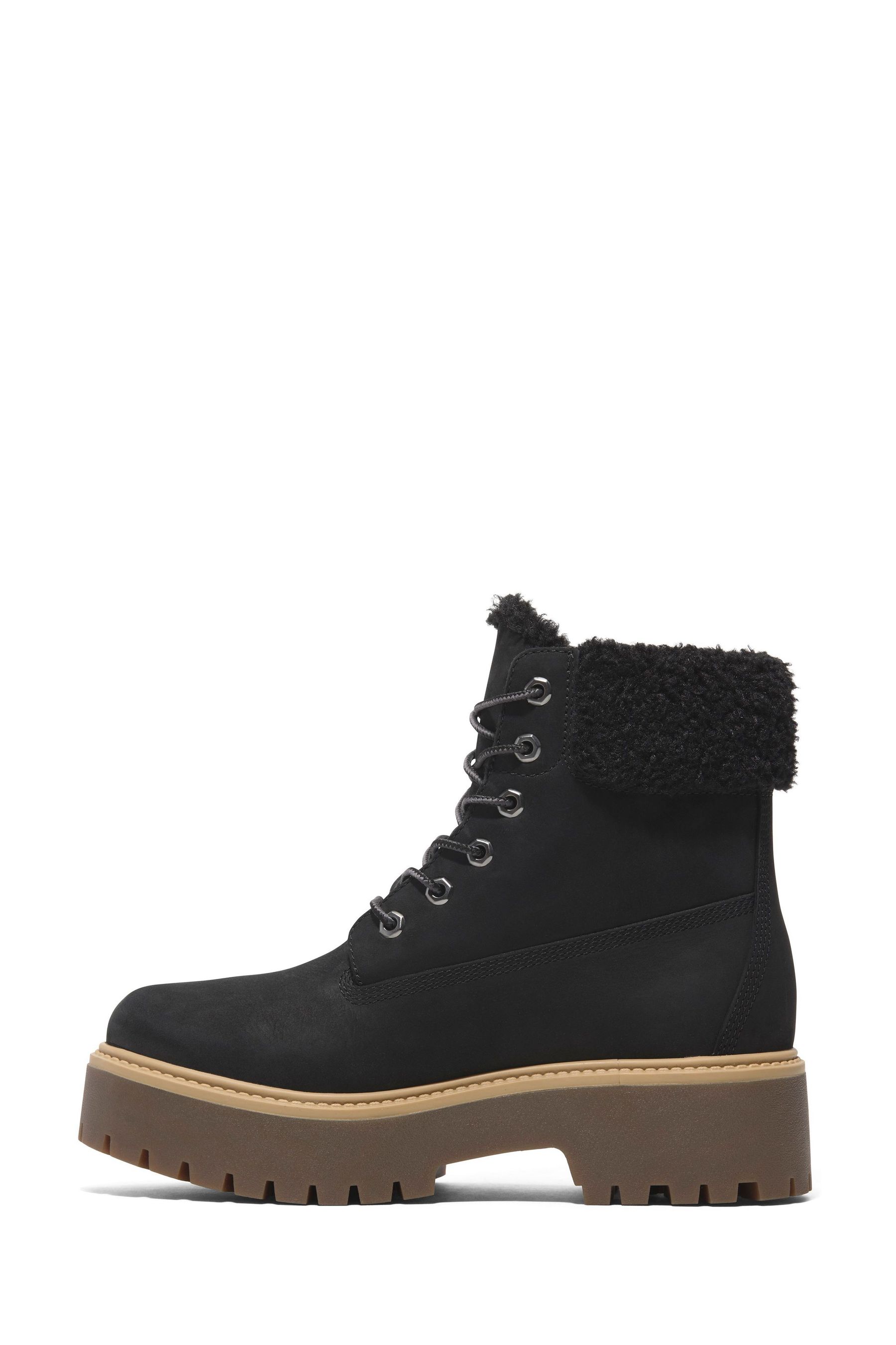Timberland Warm Lined Stone Street 6 Inch Black Boots