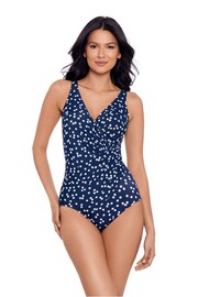 Miraclesuit Navy Oceanus Spot Tummy Control Swimsuit - Image 2 of 5