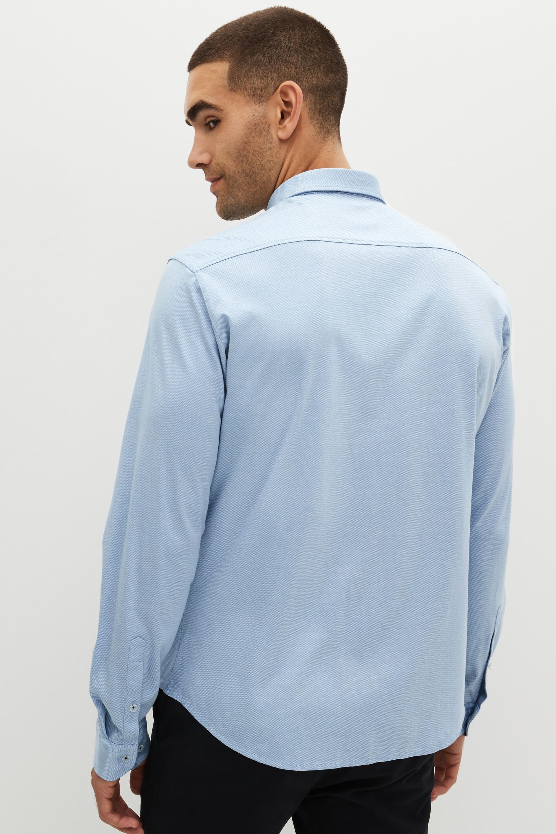 BOSS Blue Biado Long Sleeve Jersey Shirt - Image 2 of 4