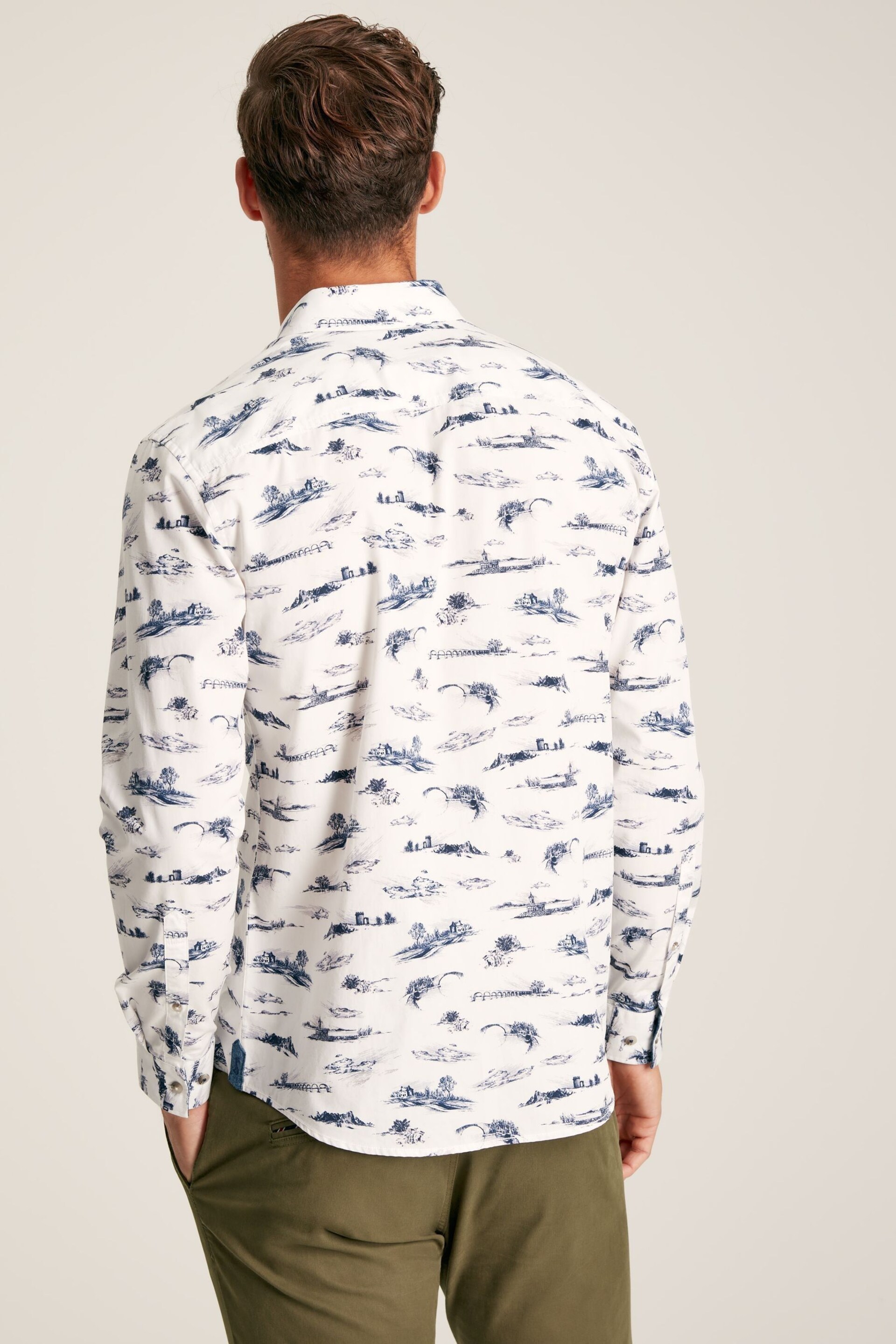 Joules Invitation White Print Cotton Shirt - Image 2 of 9