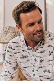 Joules Invitation White Print Cotton Shirt - Image 3 of 9