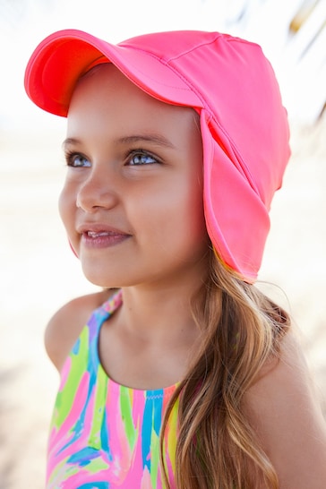 Bright Pink Swim Legionnaire Hat (3mths-10yrs)