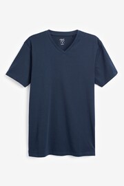 Navy Blue Slim Essential V-Neck T-Shirt - Image 4 of 4