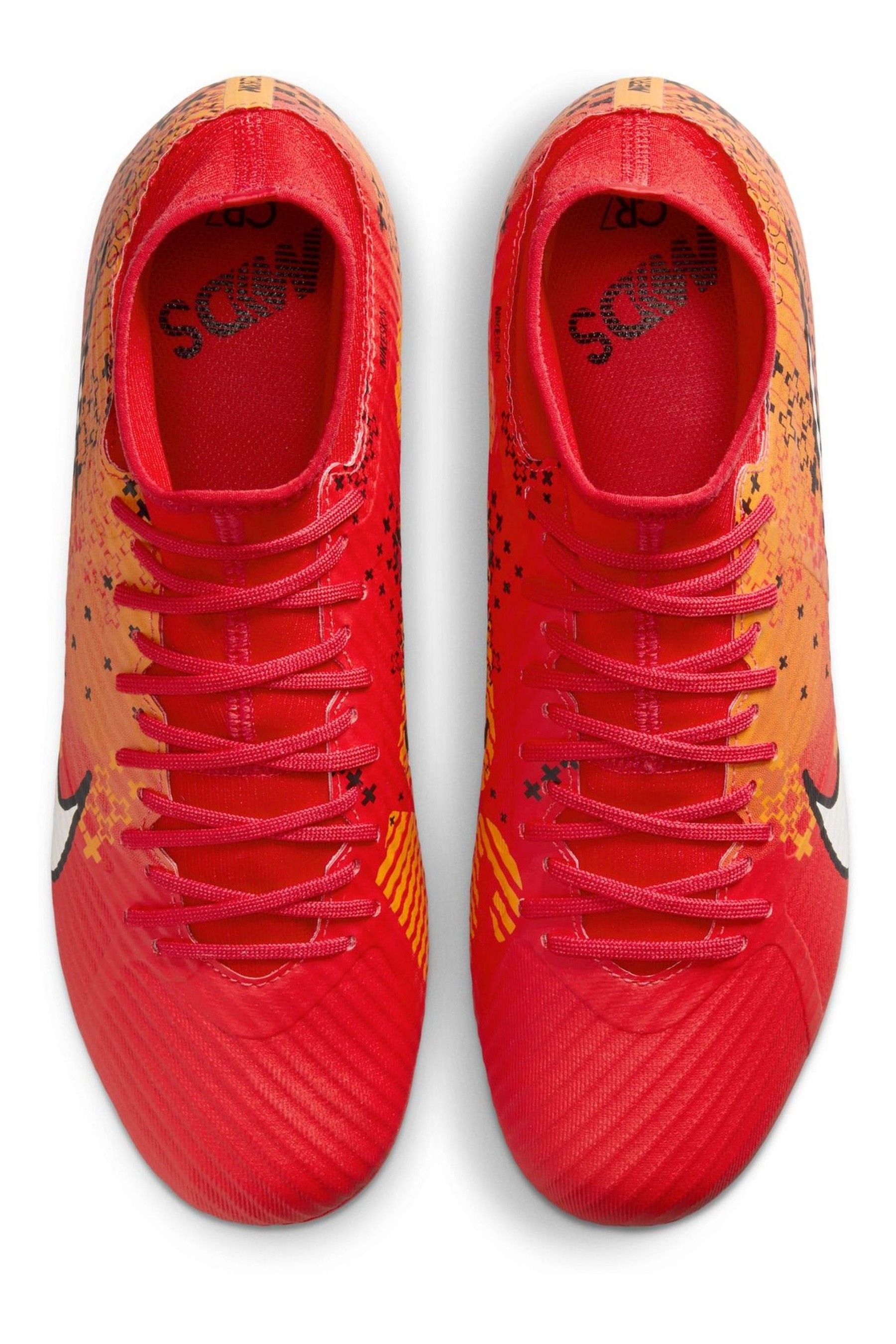Nike mercurial superfly red and gold top