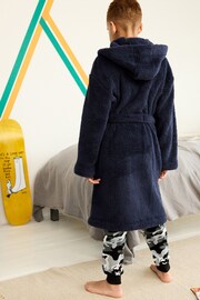 Navy Blue Fleece Dressing Gown (2-16yrs) - Image 3 of 7