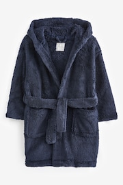 Navy Blue Fleece Dressing Gown (2-16yrs) - Image 5 of 7