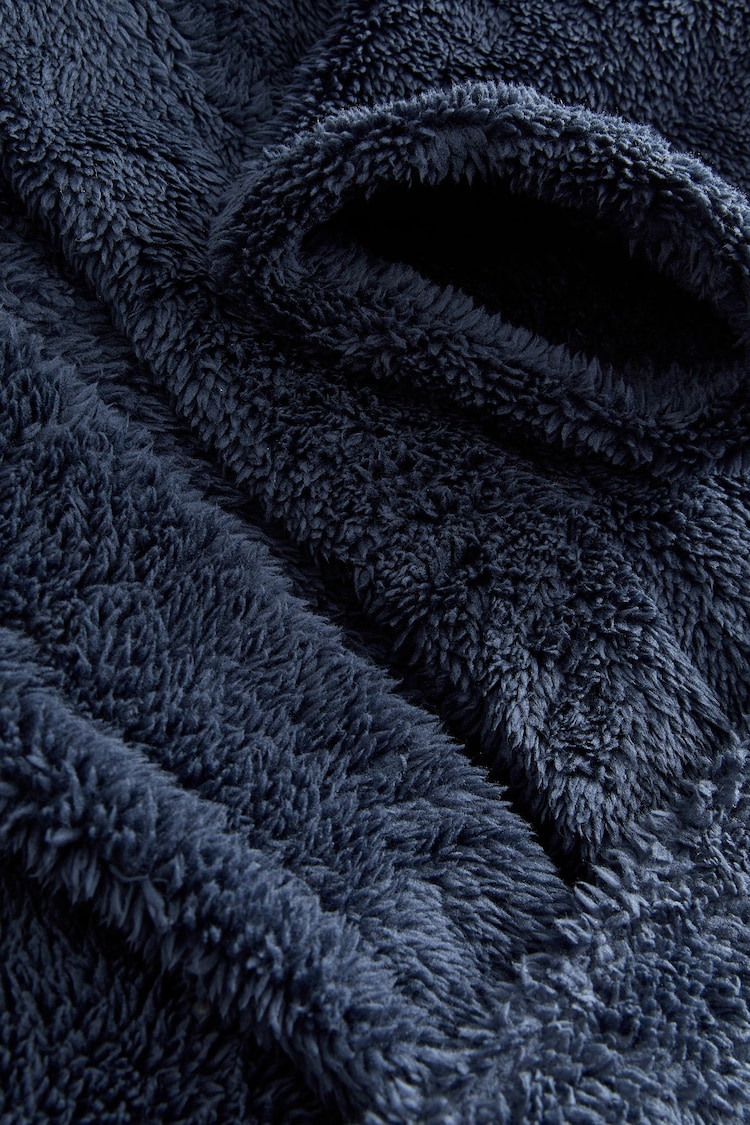 Navy Blue Fleece Dressing Gown (2-16yrs) - Image 7 of 7