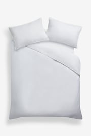 White Fringed Edge 100% Cotton Duvet Cover and Pillowcase Set - Image 3 of 5