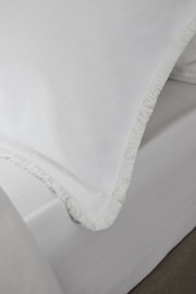 White Fringed Edge 100% Cotton Duvet Cover and Pillowcase Set - Image 4 of 5