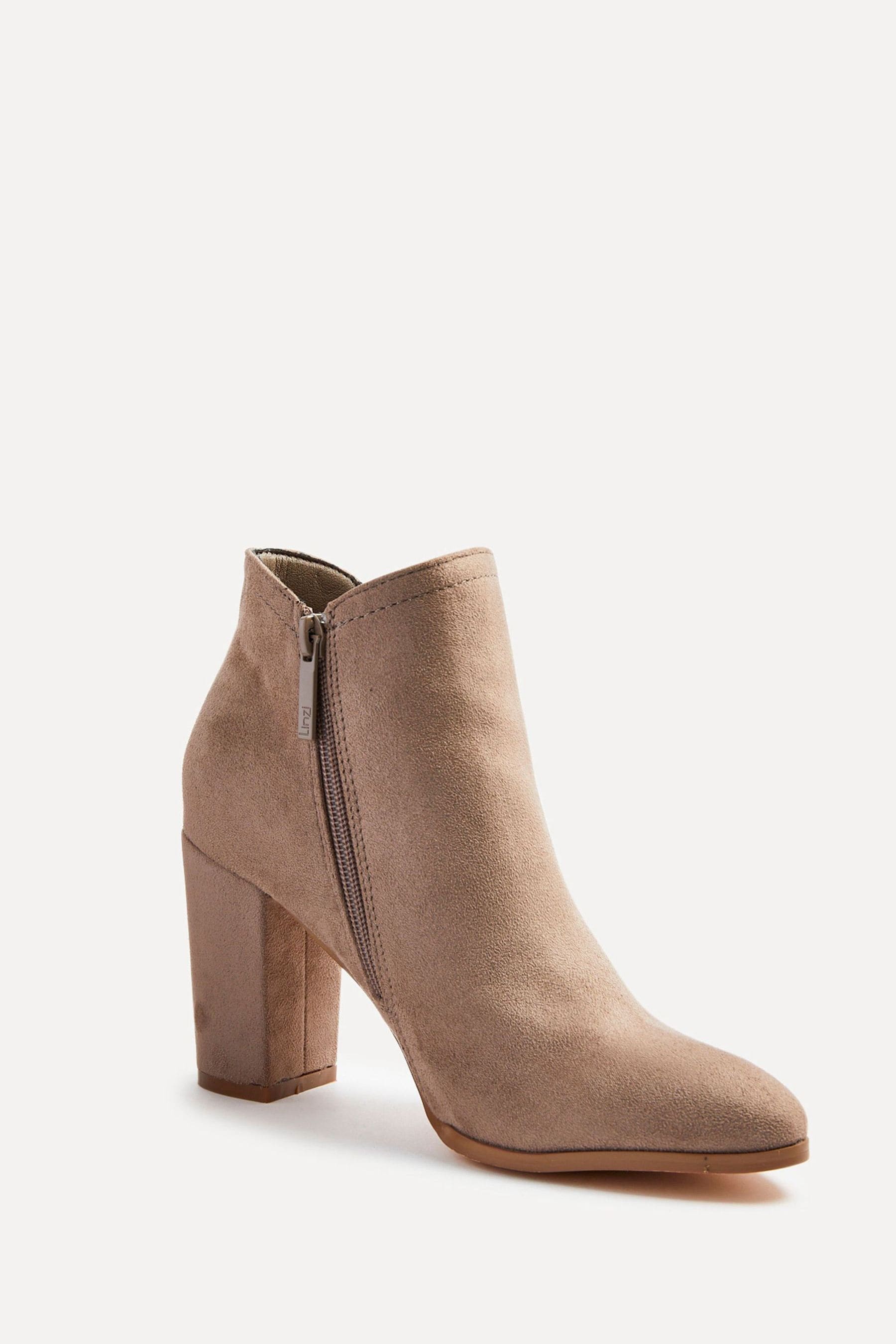 Linzi Cream Freda Block Heeled Ankle Boots
