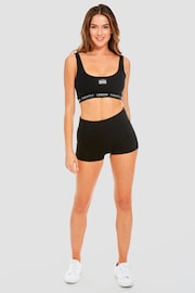 Pineapple Black High Band Hotpant Shorts - Image 2 of 4