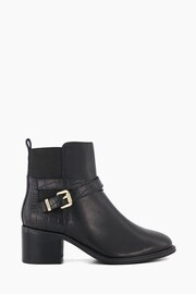 Dune London Black Pout Buckle Detail Heeled Boots - Image 1 of 5