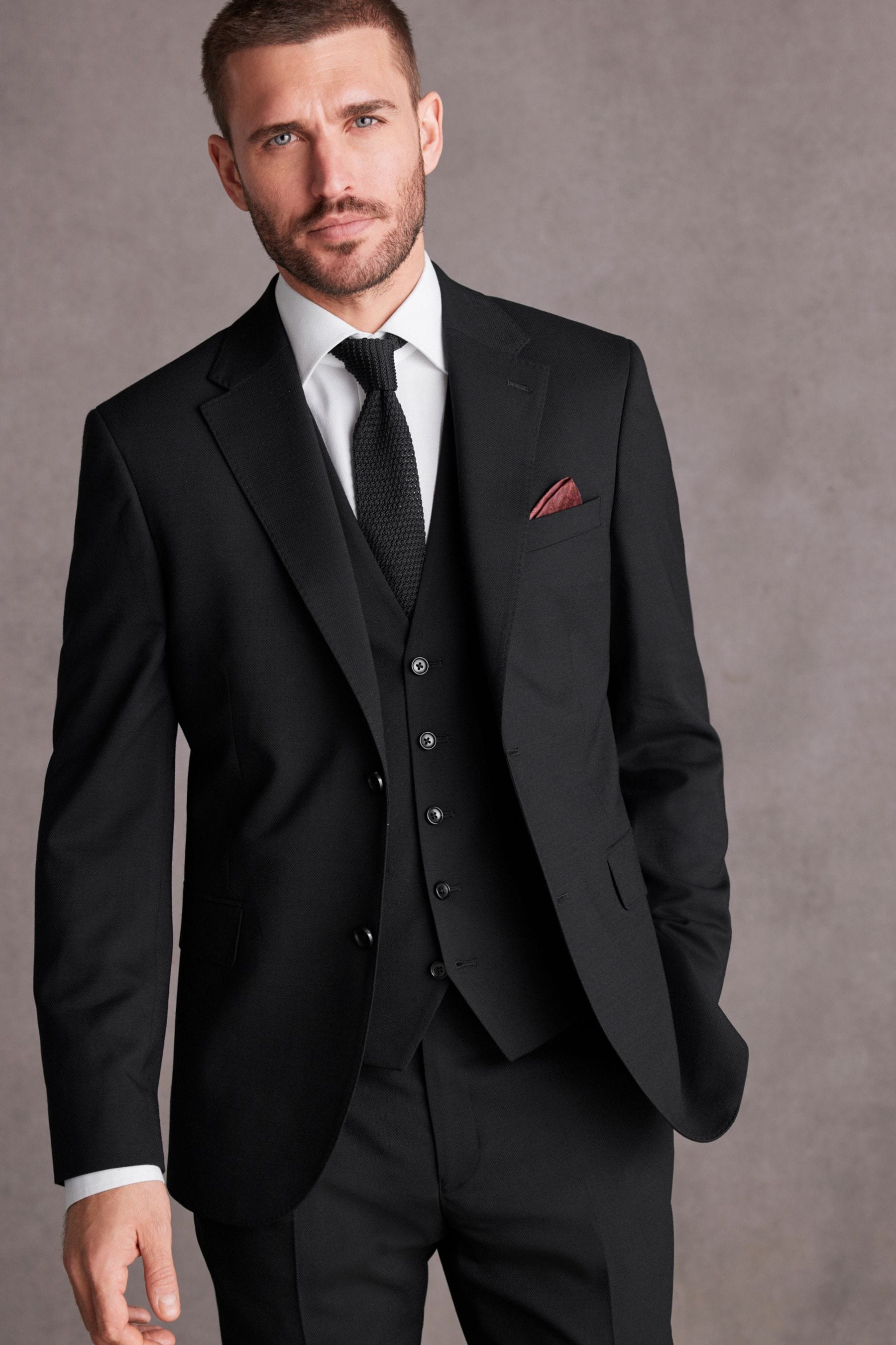 Next black suit slim fit deals