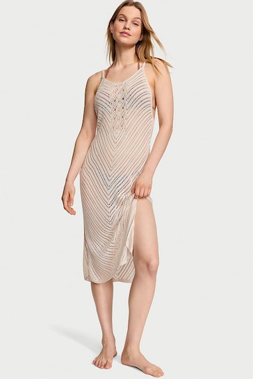 Victoria's Secret Linen Nude Crochet Dress Coverup