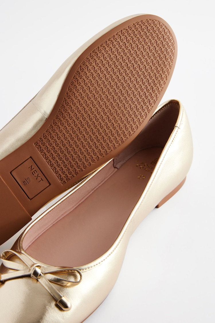 Gold Forever Comfort® Round Toe Leather Ballerina Shoes - Image 5 of 5