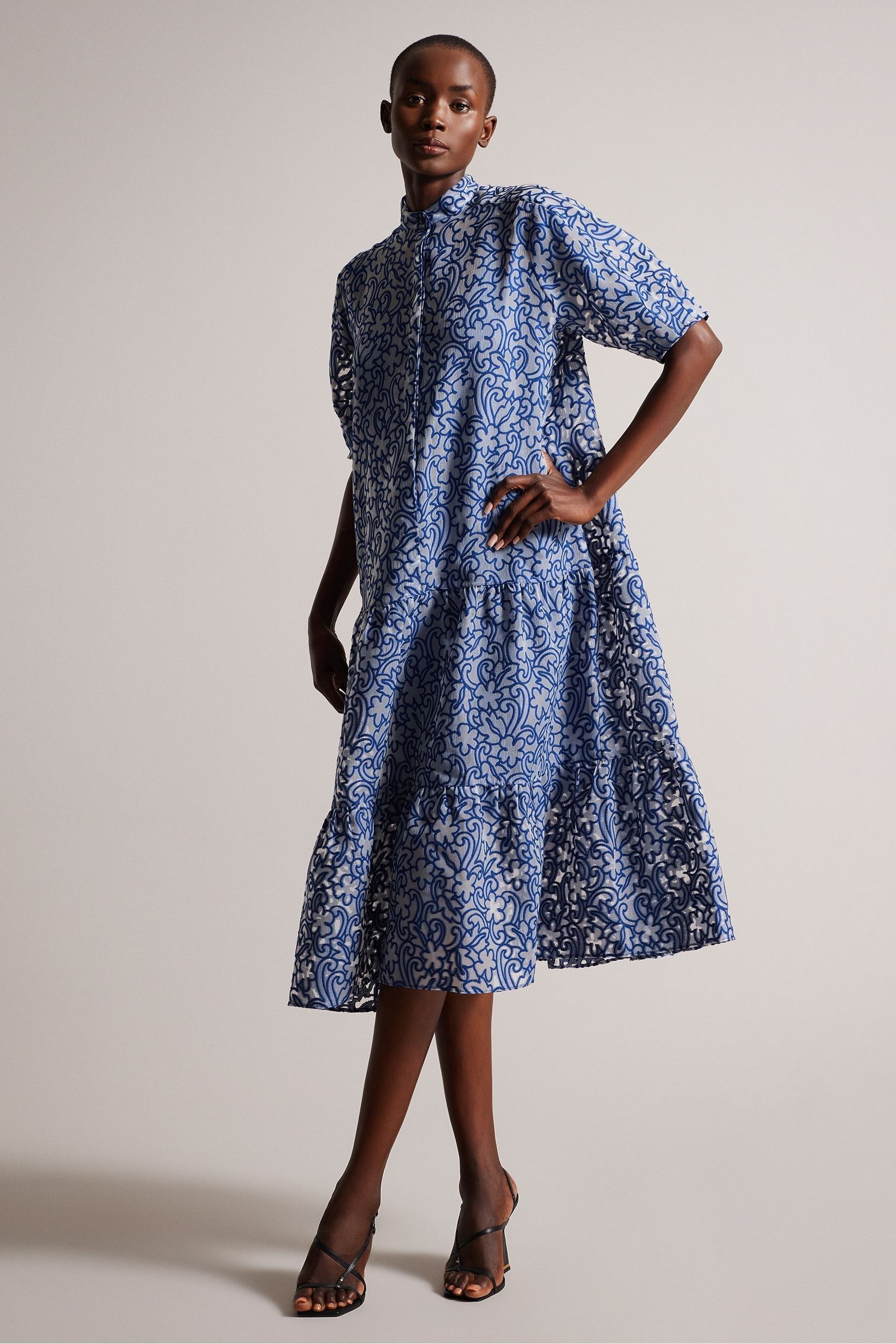 Ted baker light blue floral dress new arrivals