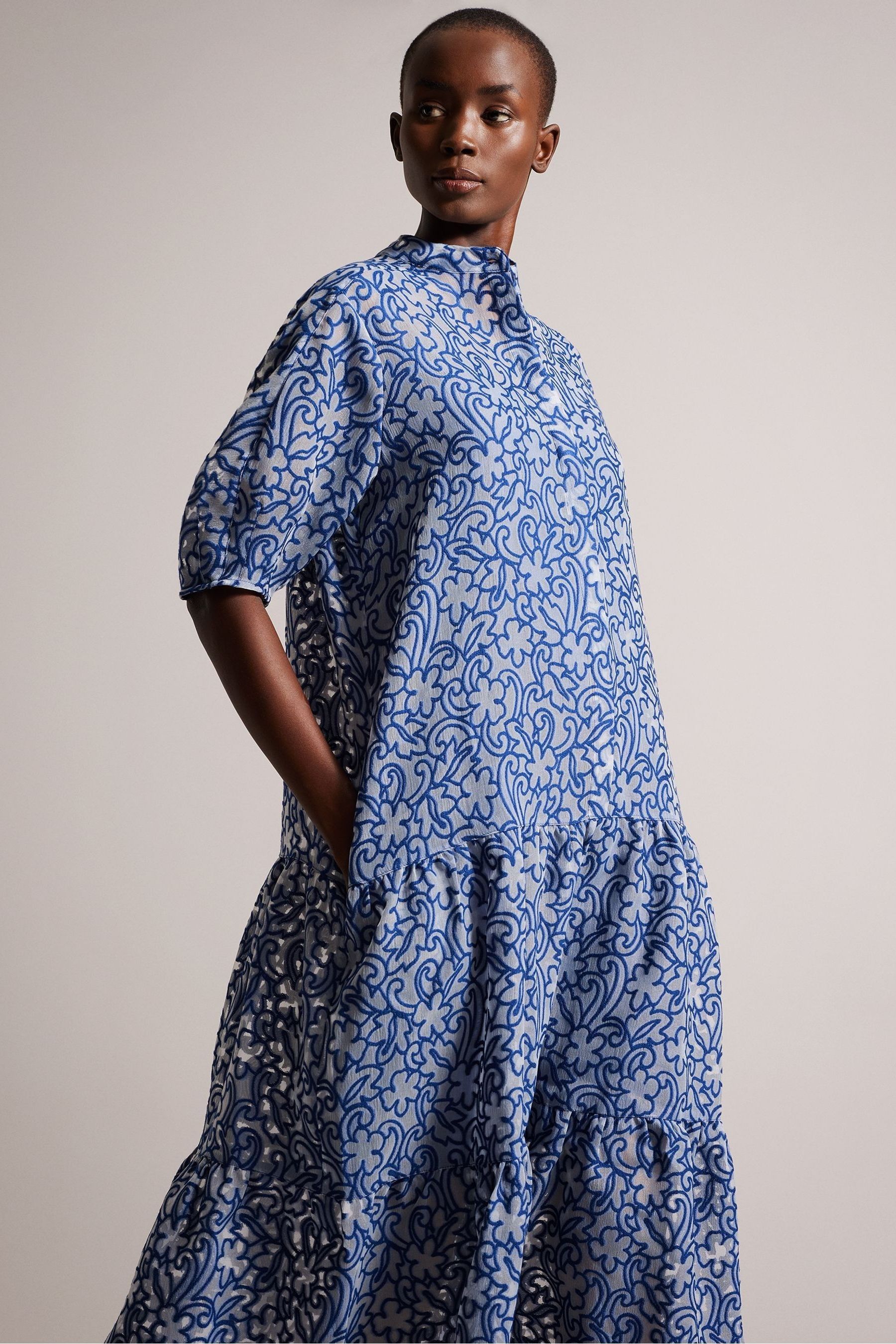 Buy Ted Baker Oversized Blue Camriyn Brt Shirt Dress With Puff Sleeve from Next Austria