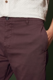 Burgundy Red Slim Fit Premium Laundered Stretch Chino Shorts - Image 5 of 9