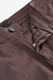 Burgundy Red Slim Fit Premium Laundered Stretch Chino Shorts - Image 7 of 9