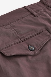 Burgundy Red Slim Fit Premium Laundered Stretch Chino Shorts - Image 8 of 9