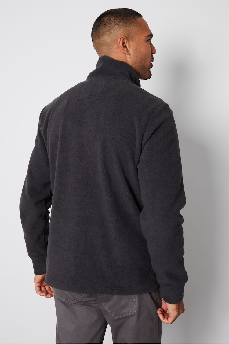 Threadbare Grey 1/4 Zip Quilted Fleece Jumper - Image 2 of 4