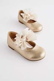 Gold Wide Fit (G) Mary Jane Bridesmaid Bow Occasion Shoes - Image 1 of 6