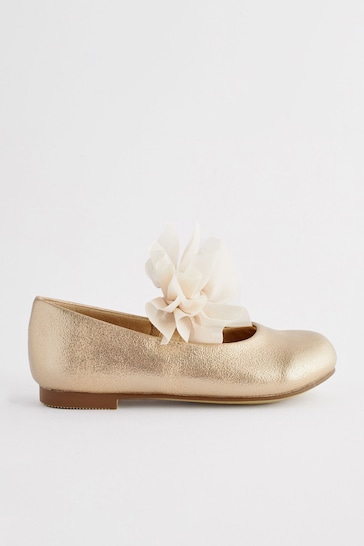 Gold Wide Fit (G) Bridesmaid Bow Mary Jane Occasion Shoes