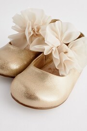 Gold Wide Fit (G) Mary Jane Bridesmaid Bow Occasion Shoes - Image 4 of 6