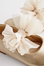Gold Wide Fit (G) Mary Jane Bridesmaid Bow Occasion Shoes - Image 5 of 6