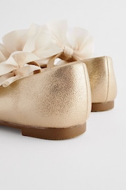 Gold Wide Fit (G) Mary Jane Bridesmaid Bow Occasion Shoes - Image 6 of 6