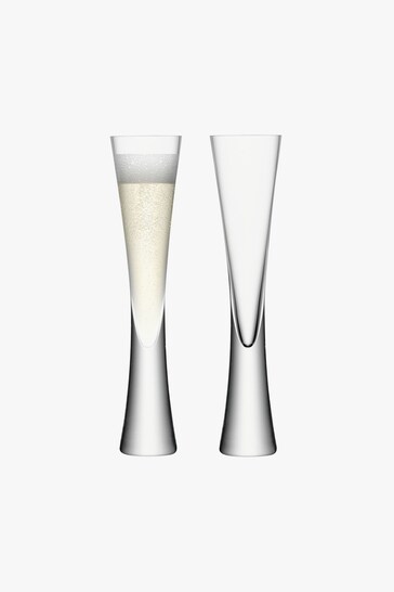 LSA International Set of 2 Glass Moya Champagne Flutes