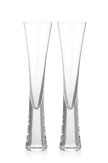 LSA International Set of 2 Glass Moya Champagne Flutes
