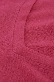 Celtic & Co. Pink Linen / Cotton V Neck T Shirt - Image 4 of 5