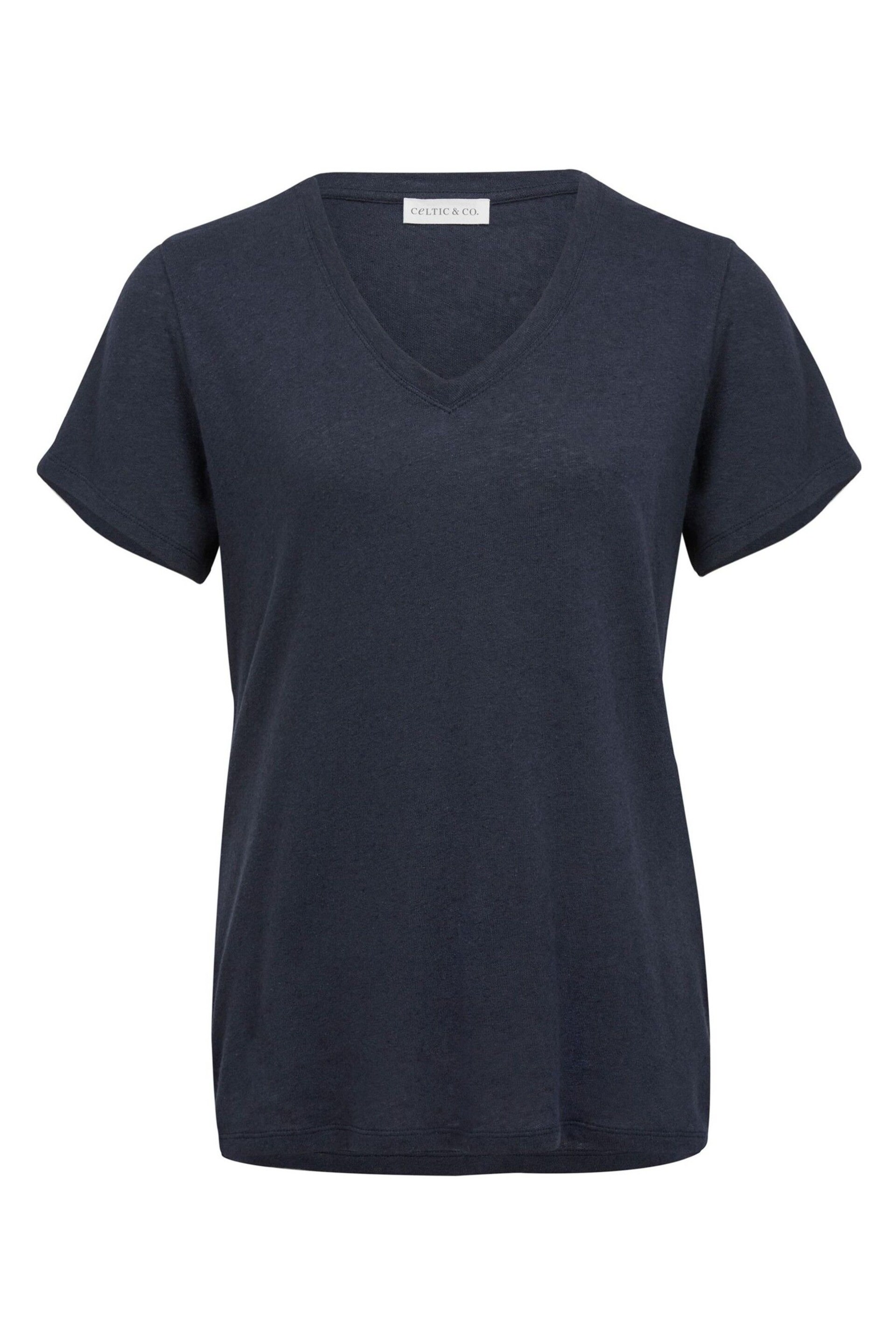 Celtic & Co. Grey Linen / Cotton V-Neck T Shirt - Image 2 of 5