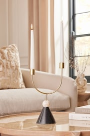 Gold Marble And Metal Taper Candle Holder - Image 1 of 3