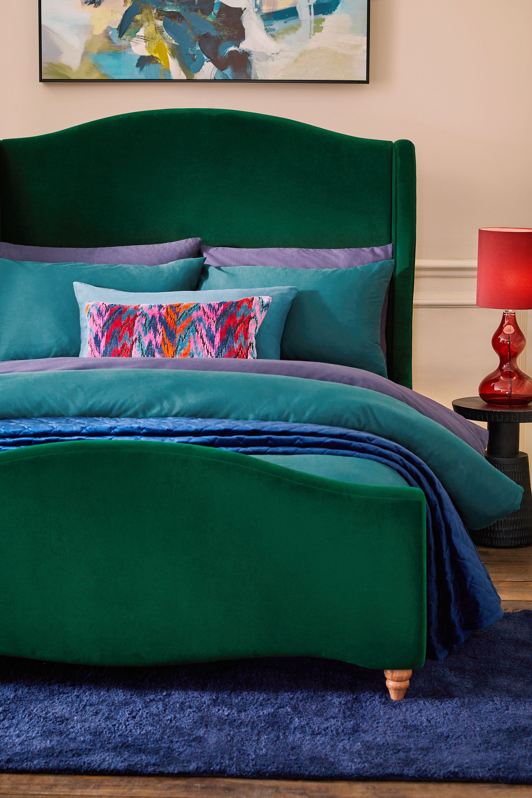 Buy Dark Green Cotton Rich Plain Duvet Cover and Pillowcase Set