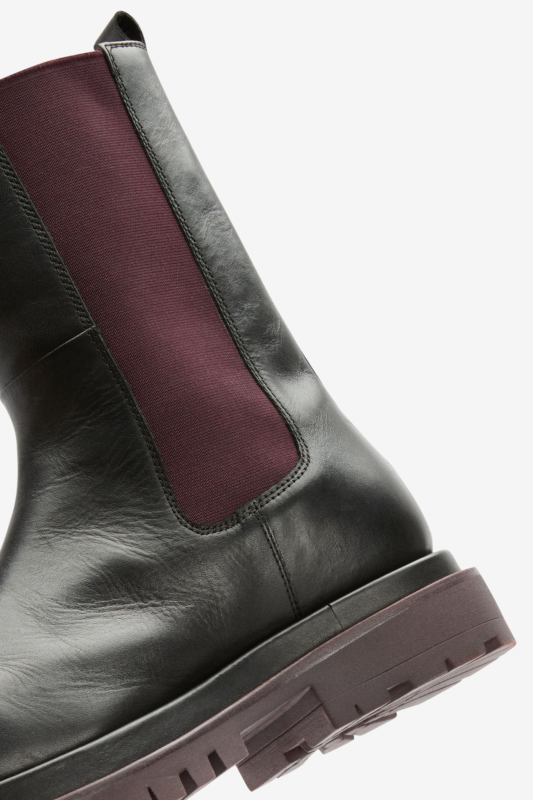 Buy Black Berry Red Forever Comfort Signature Coloured Sole Chelsea Boots from Next Denmark