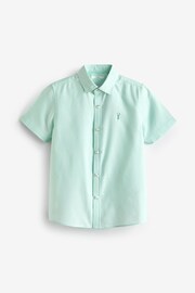 Mint Green Short Sleeve Cotton Rich Oxford Shirt (3-16yrs) - Image 1 of 3