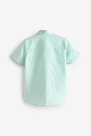 Mint Green Short Sleeve Cotton Rich Oxford Shirt (3-16yrs) - Image 2 of 3