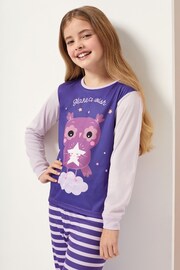 Harry Bear Purple Make A Wish Owl Animal Printed Pyjamas - Image 3 of 4
