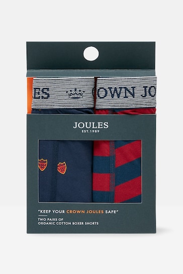 Joules Crown Joules Navy Crest Cotton Boxer Briefs (2 Pack)