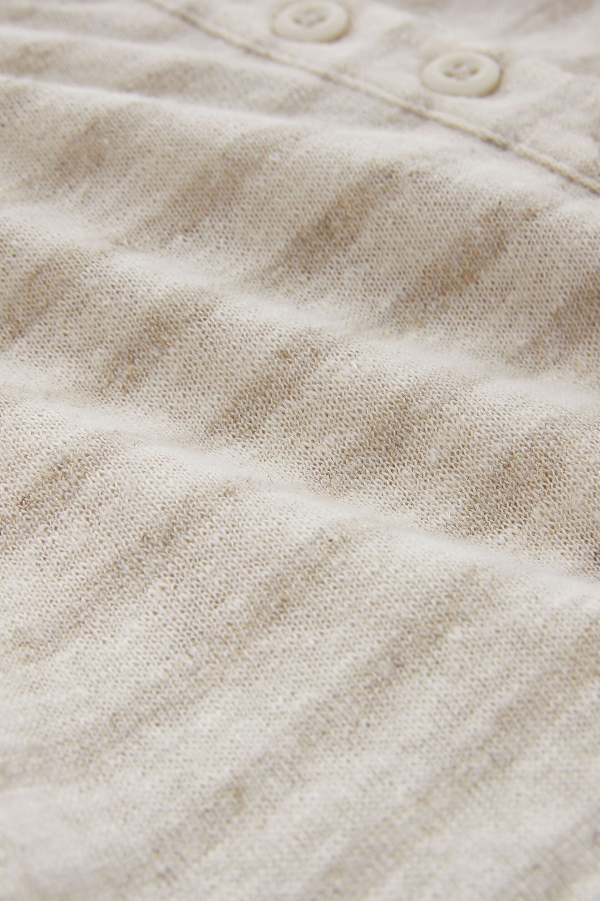 Celtic & Co. Cream Linen/Cotton Henley Top - Image 6 of 6