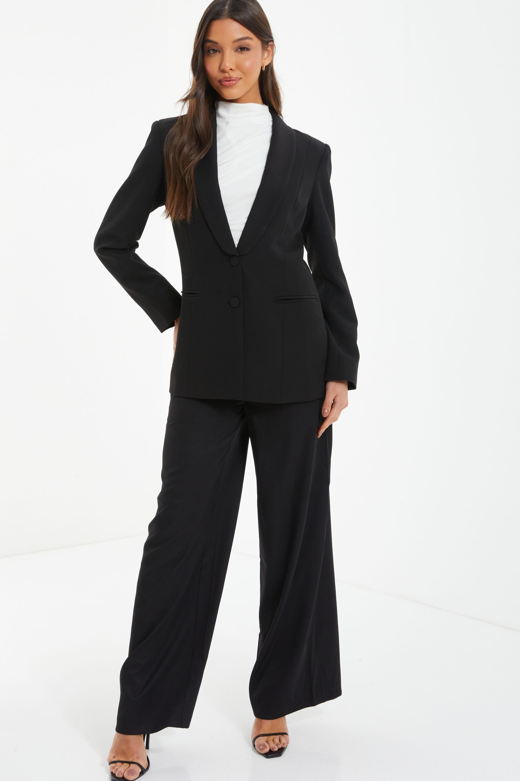 Buy Quiz Black Woven Tailored Blazer from Next Ireland