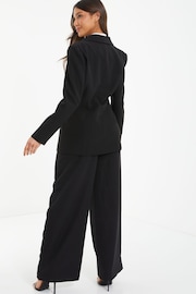 Quiz Black Woven Tailored Blazer - Image 2 of 4