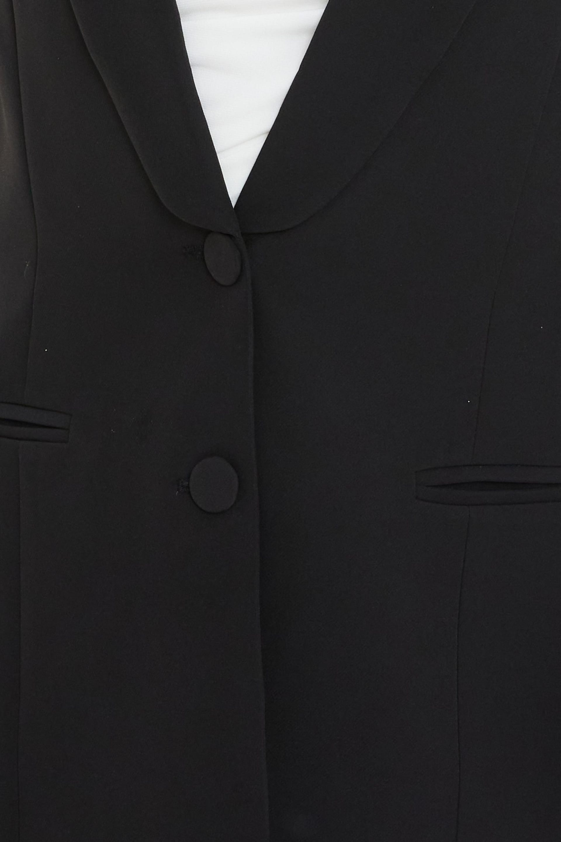 Quiz Black Woven Tailored Blazer - Image 4 of 4