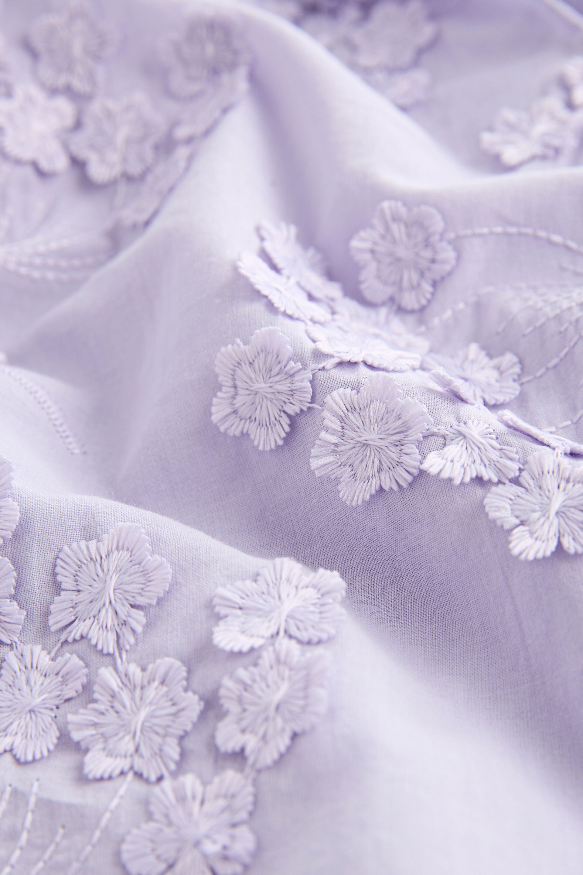 Lilac Purple Tie Neck Floral Blouse - Image 6 of 6