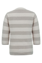 Celtic & Co. Cream Organic Cotton Textured Knit Half Sleeve Jumper - Image 3 of 6