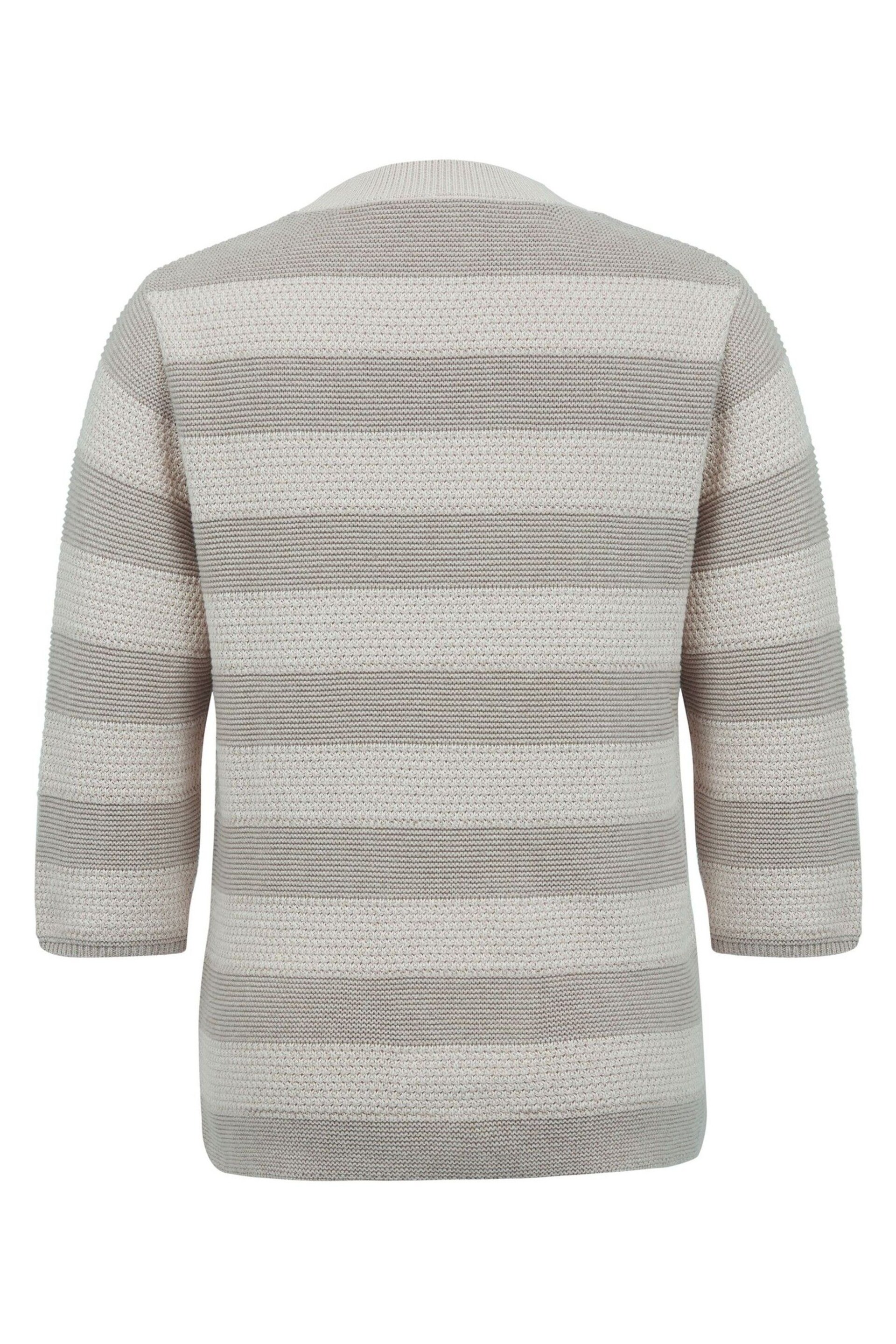 Celtic & Co. Cream Organic Cotton Textured Knit Half Sleeve Jumper - Image 3 of 6